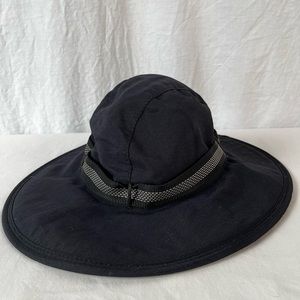 Watership Trading Companie Vintage Full Brim Black Cotton Fishing Hiking Hat S